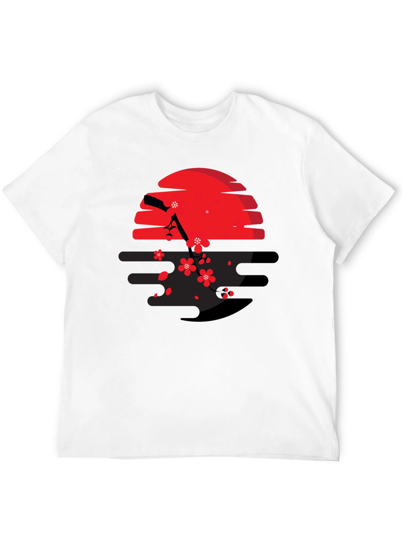 Red Sun & Cherry Blossom Graphic Tee