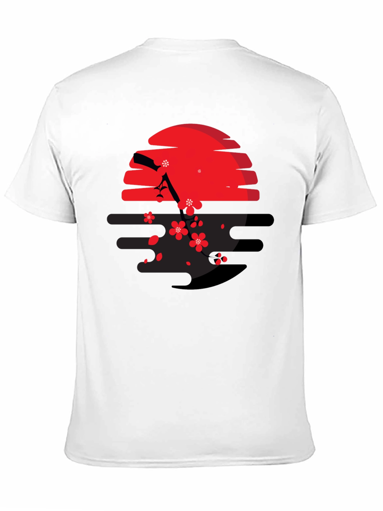 Red Sun & Cherry Blossom Graphic Tee