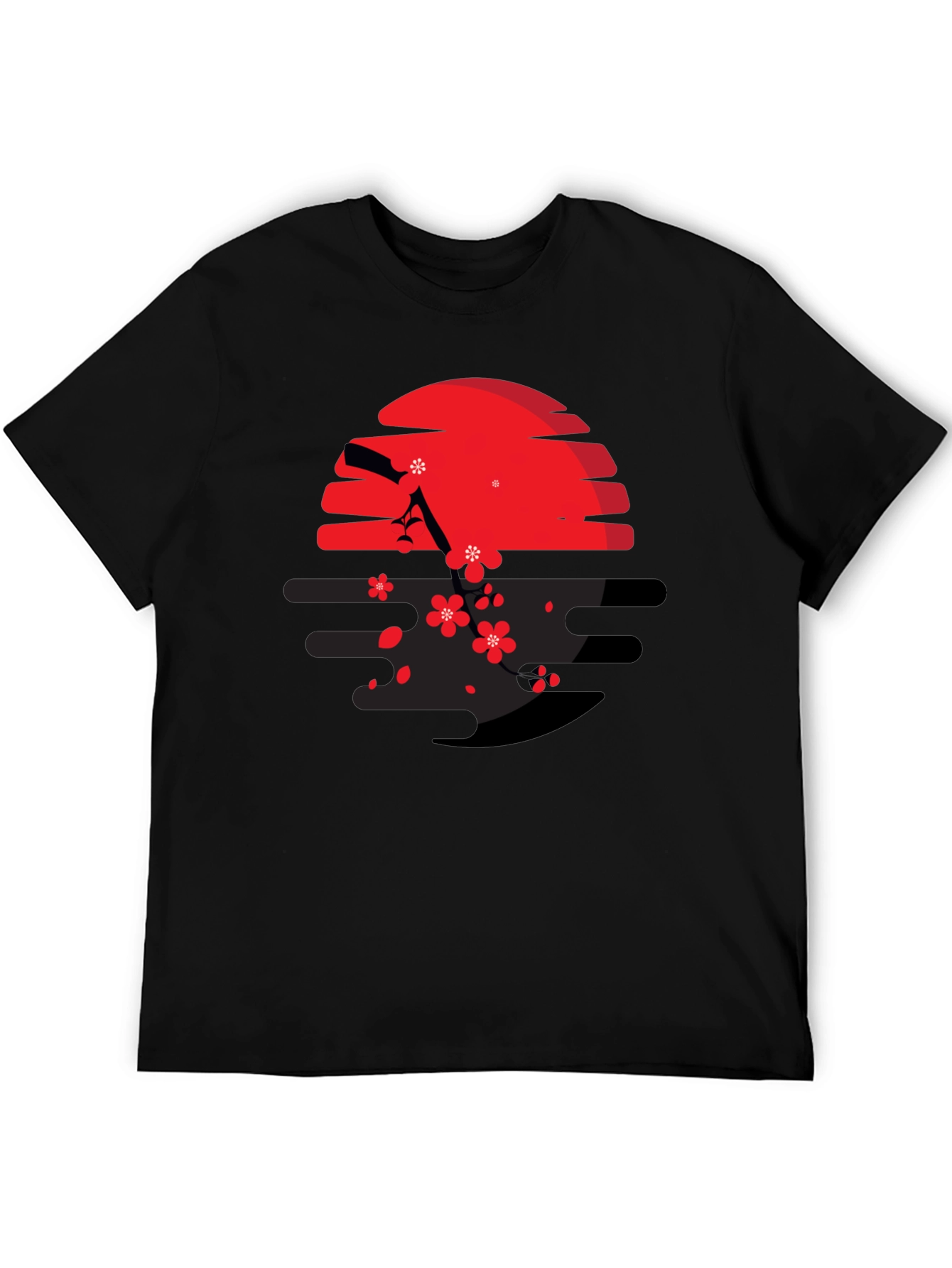Red Sun & Cherry Blossom Graphic Tee