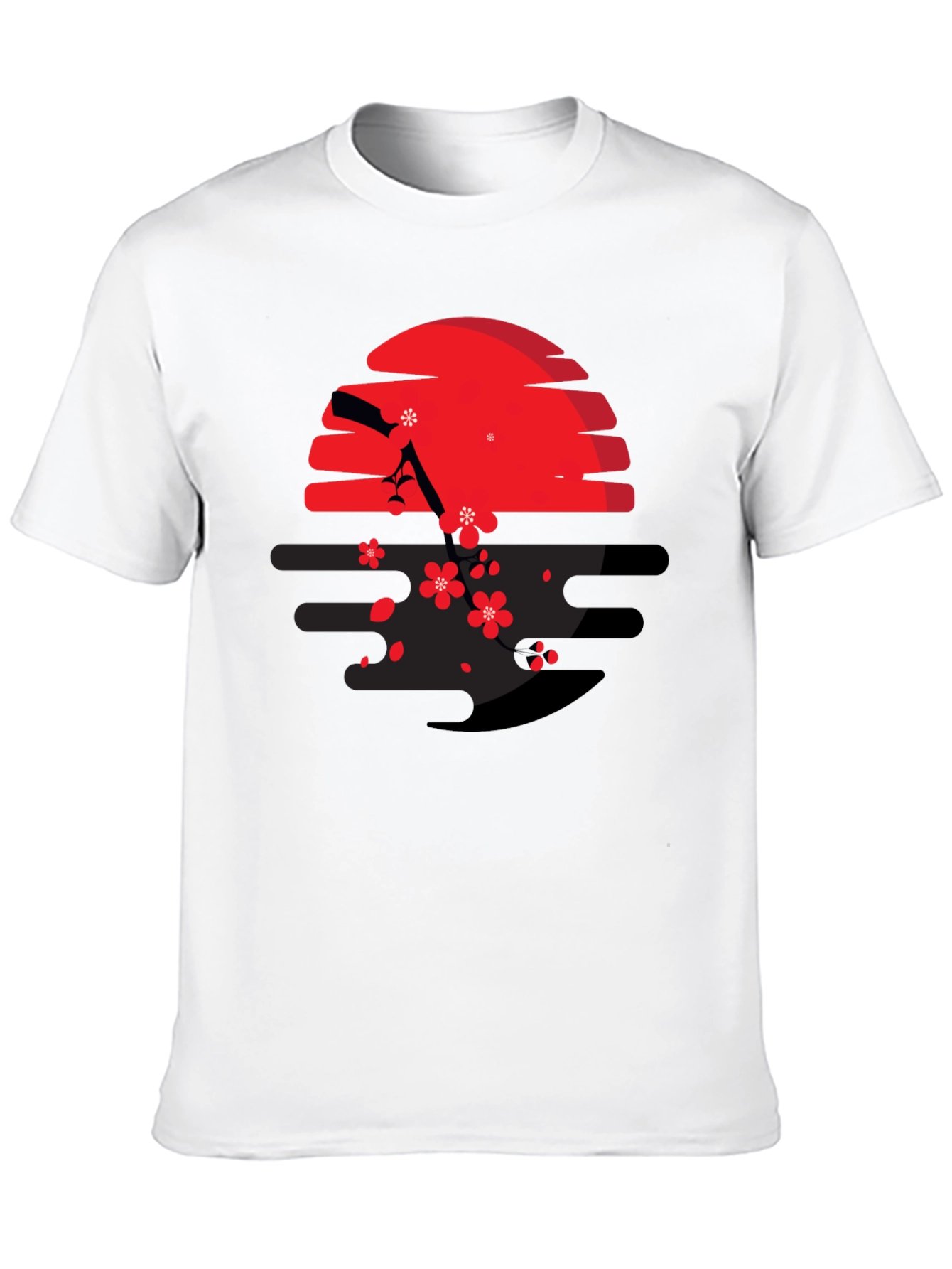 Red Sun & Cherry Blossom Graphic Tee