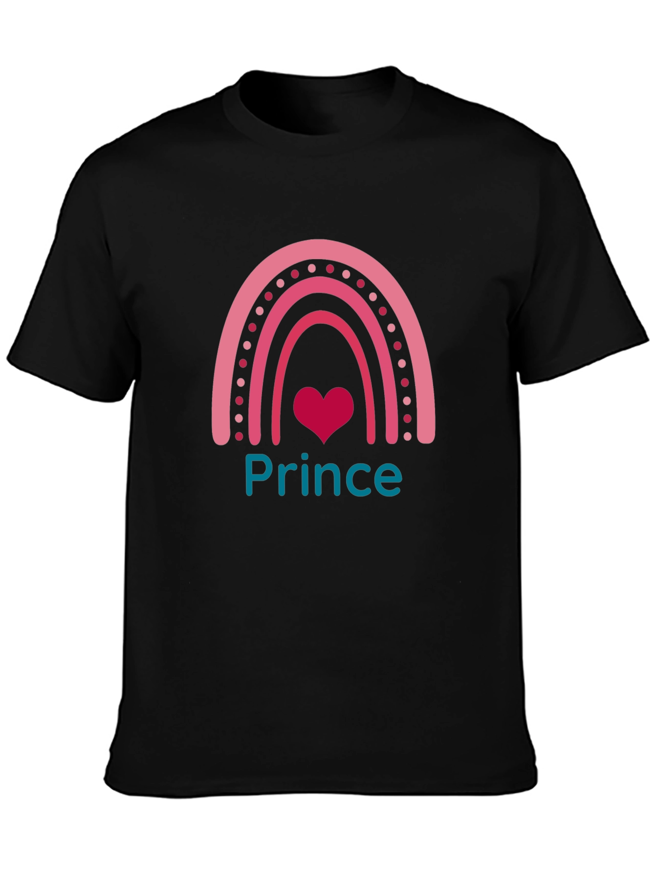 Prince Rainbow Graphic Tee - Trendy Cute Black T-Shirt