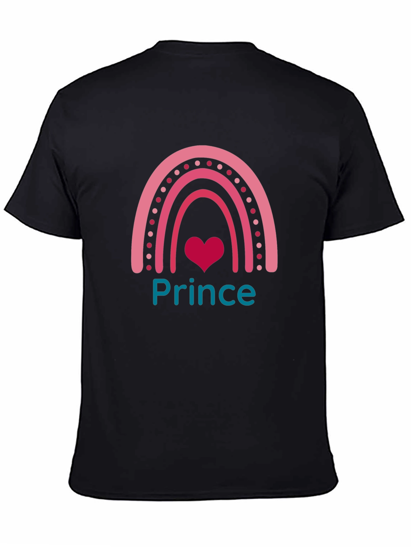 Prince Rainbow Graphic Tee - Trendy Cute Black T-Shirt