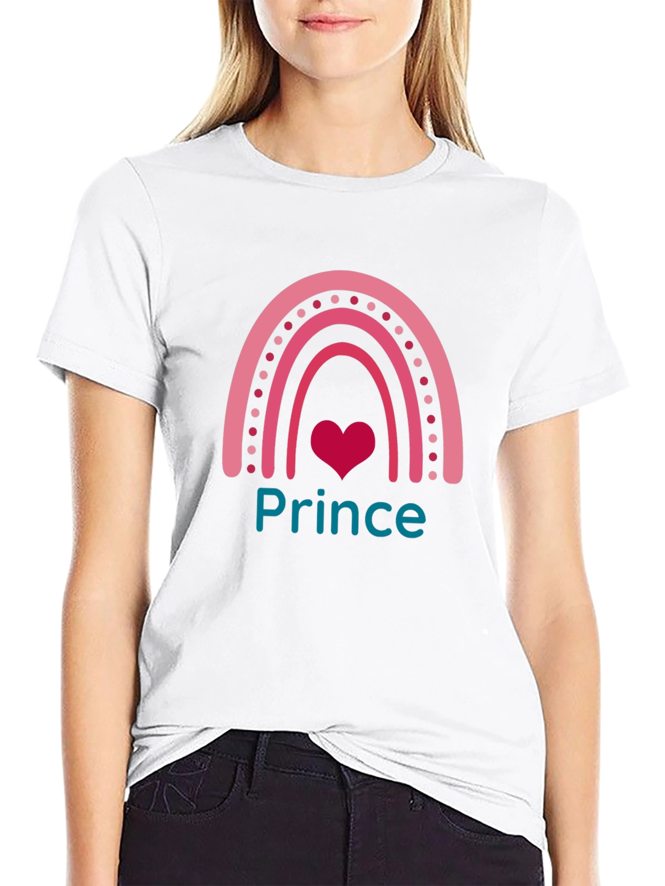 Prince Rainbow Graphic Tee - Trendy Cute Black T-Shirt