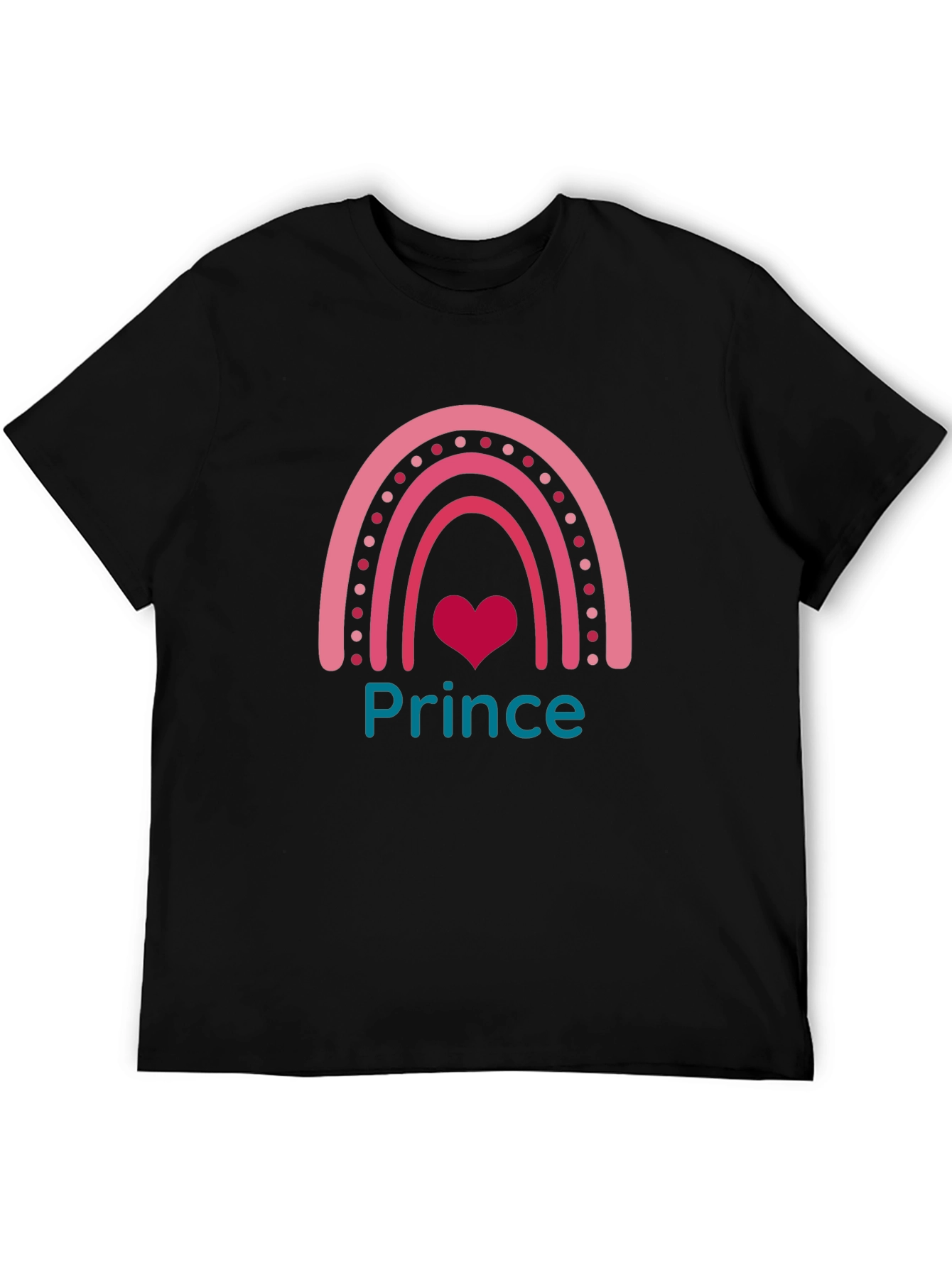 Prince Rainbow Graphic Tee - Trendy Cute Black T-Shirt