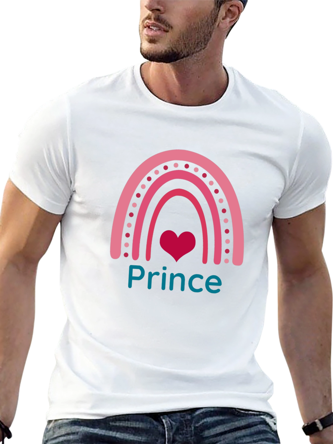 Prince Rainbow Graphic Tee - Trendy Cute Black T-Shirt