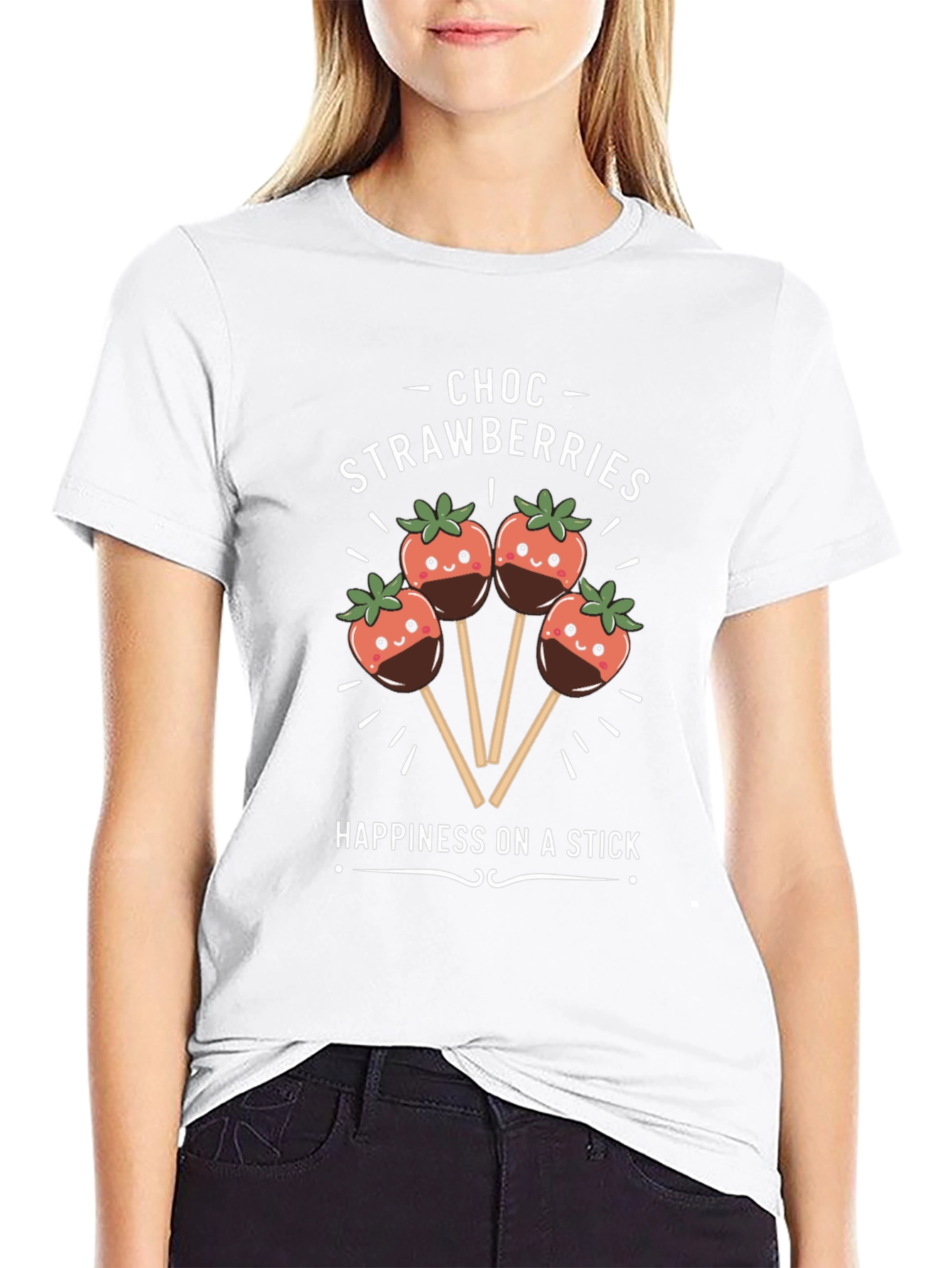 Choc Strawberries T-Shirt - Happiness on a Stick!