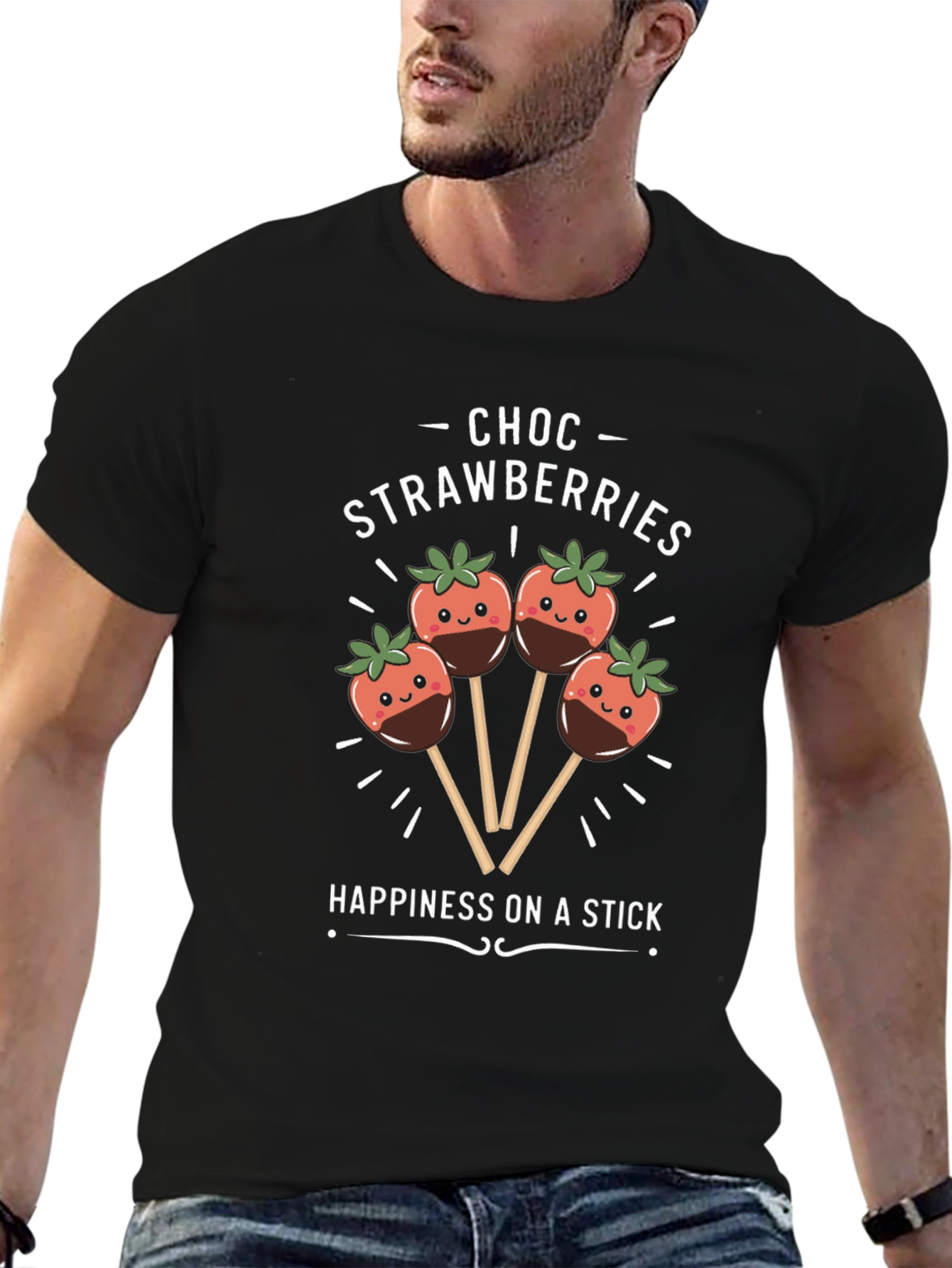 Choc Strawberries T-Shirt - Happiness on a Stick!