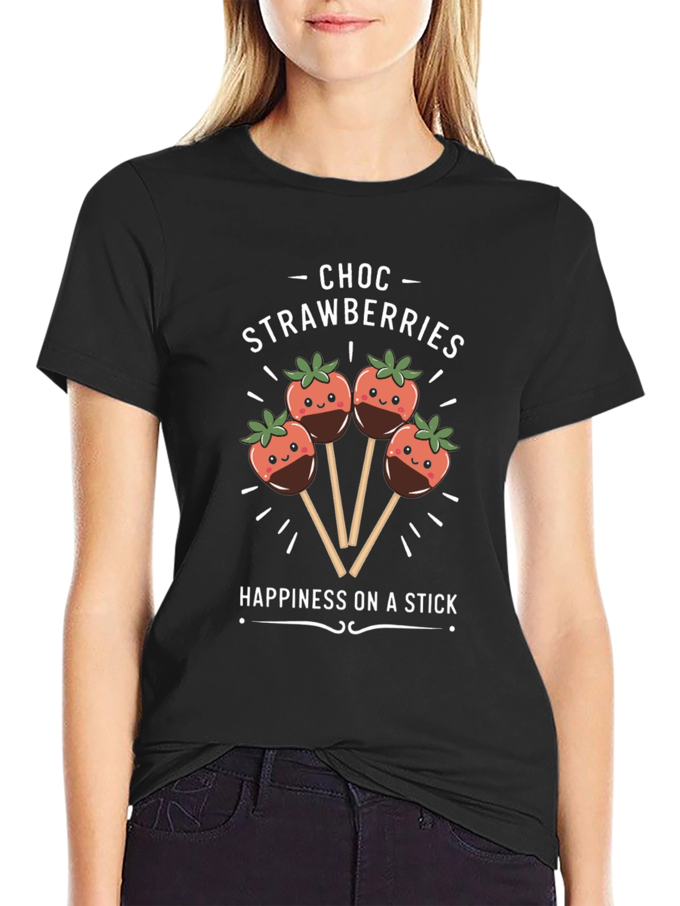 Choc Strawberries T-Shirt - Happiness on a Stick!