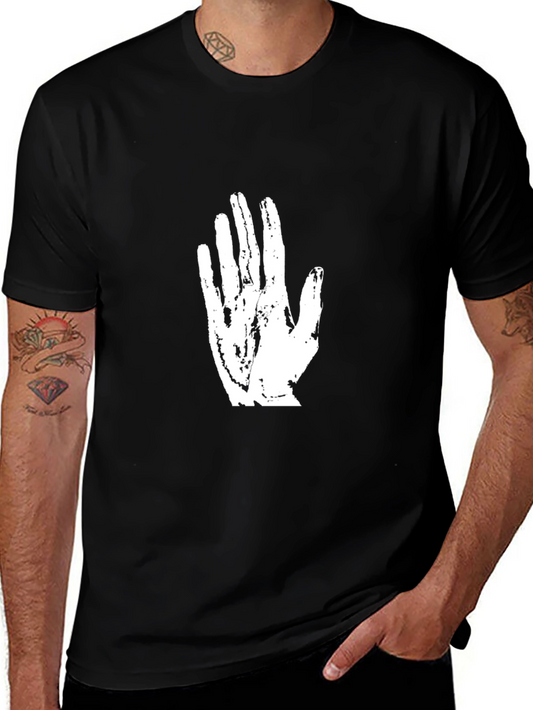Black Handprint Graphic Tee - Unique Artistic Design