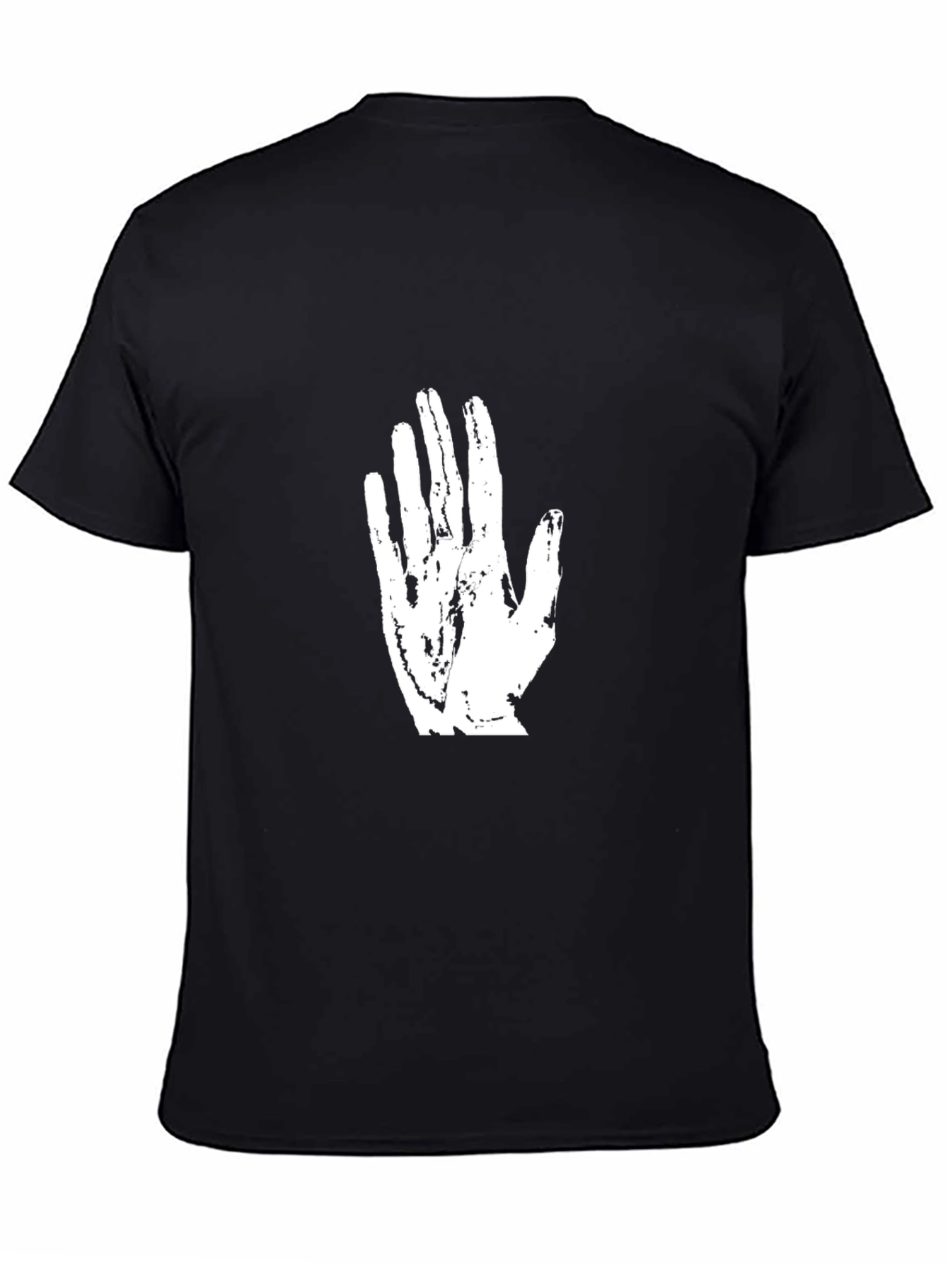 Black Handprint Graphic Tee - Unique Artistic Design