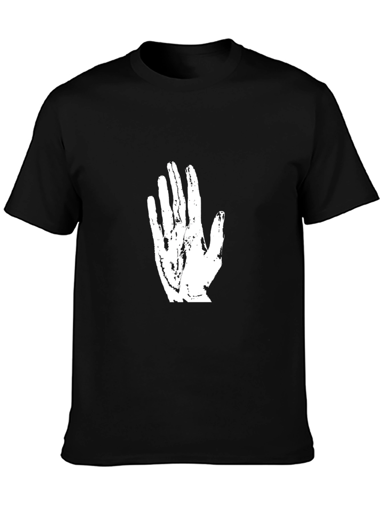 Black Handprint Graphic Tee - Unique Artistic Design