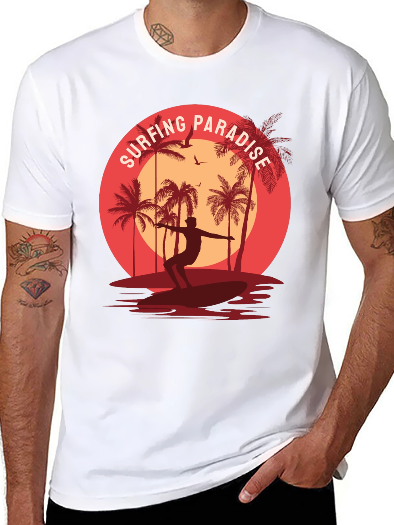 Surfing Paradise Graphic Tee - Coastal Style