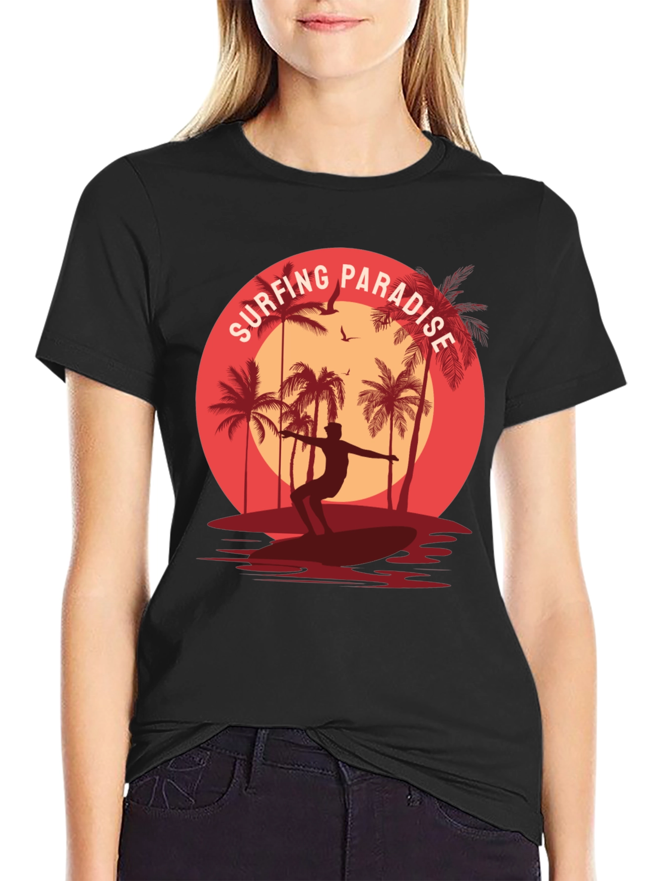 Surfing Paradise Graphic Tee - Coastal Style