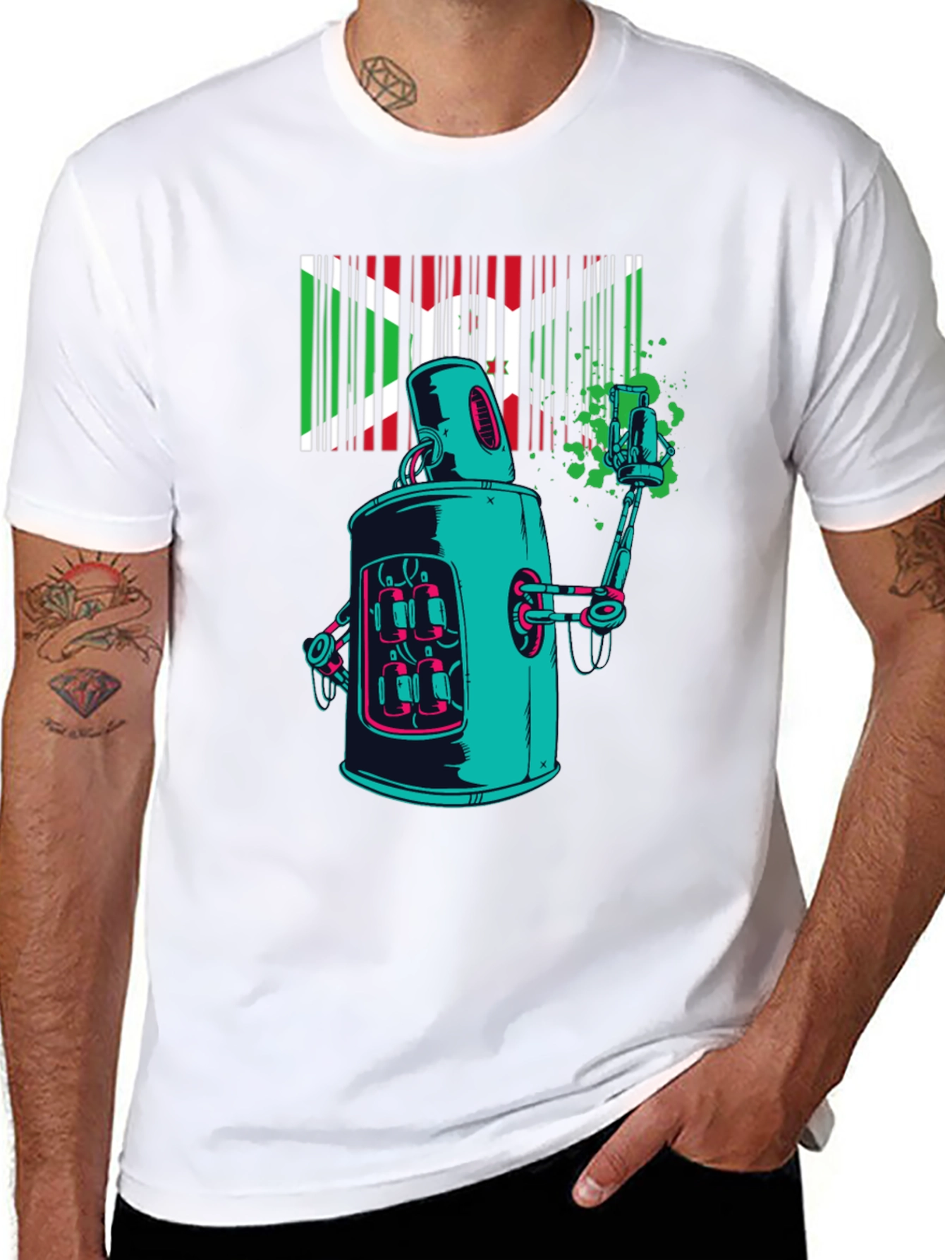 Robot Art T-Shirt - Unique Graphic Tee