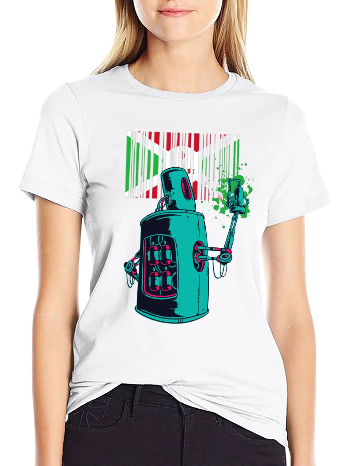 Robot Art T-Shirt - Unique Graphic Tee