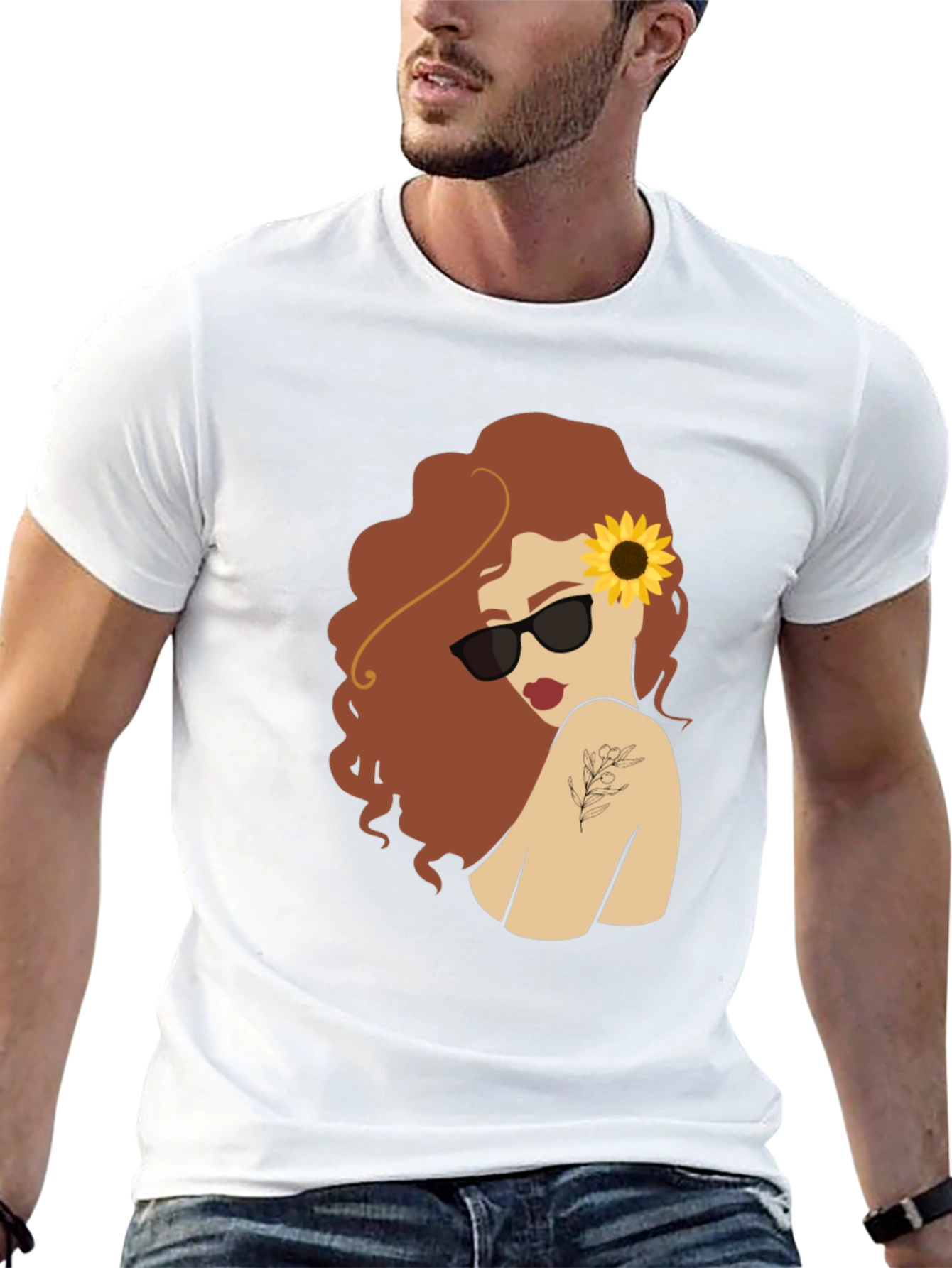 Sunflower Girl Graphic T-Shirt - Unique Fashion Tee