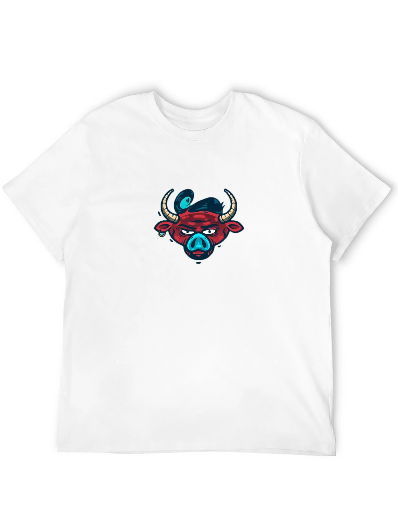 Edgy Bull Graphic Tee - Black Cotton T-Shirt