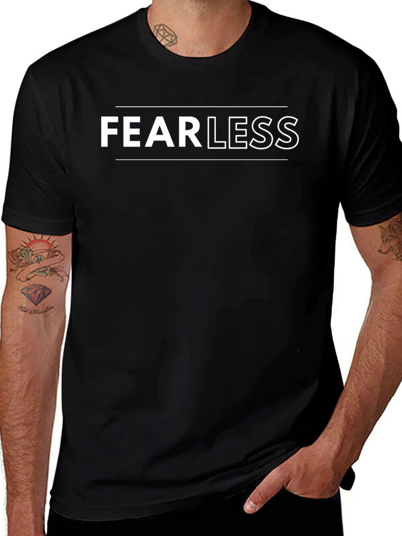Fearless Graphic Tee - Mens Black Cotton Shirt